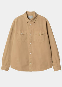 Carhartt WIP I034384 Santa Fe dusty H brown L/S shirt