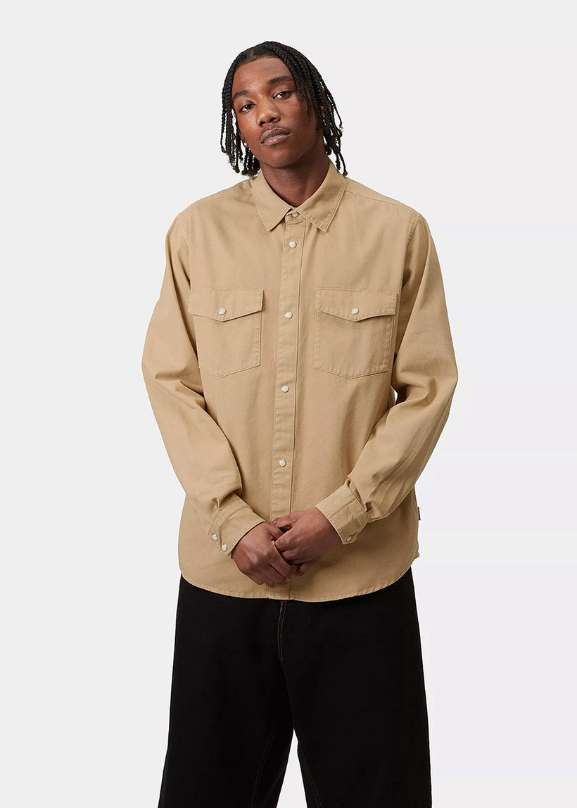 Carhartt WIP I034384 Santa Fe dusty H brown L/S shirt