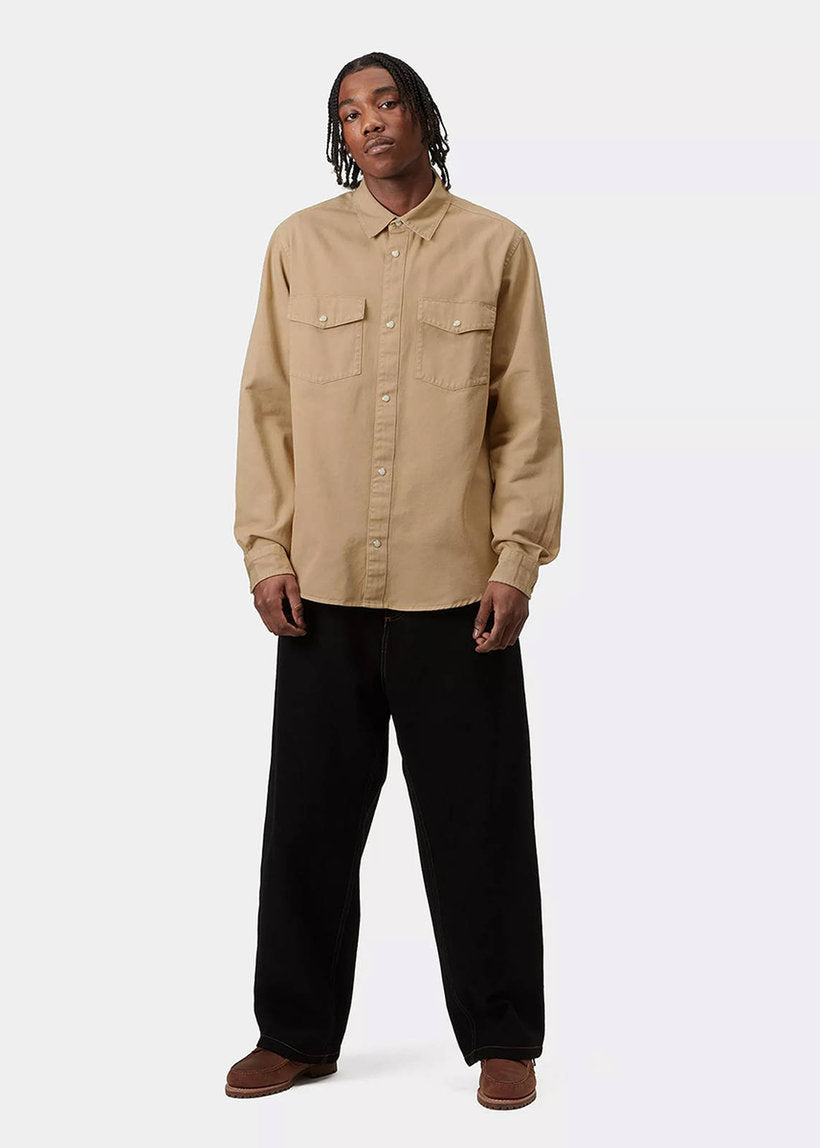 Carhartt WIP I034384 Santa Fe dusty H brown L/S shirt