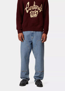 Carhartt WIP I031501 Double Knee blue stoned bleached pants