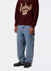 Carhartt WIP I031501 Double Knee blue stoned bleached pants