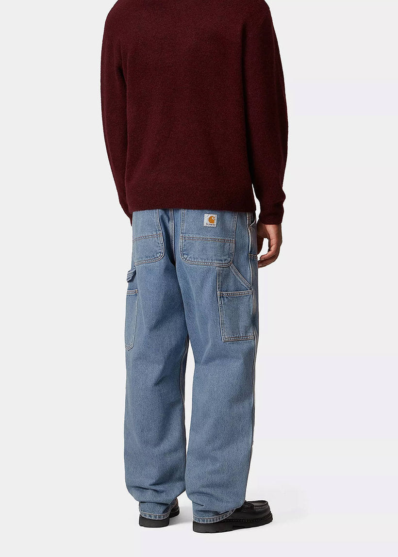 Carhartt WIP I031501 Double Knee blue stoned bleached pants