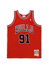 Mitchell &amp; Ness NBA Swingman Road Bulls 97 Dennis Rodman red jersey