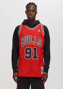 Mitchell &amp; Ness NBA Swingman Road Bulls 97 Dennis Rodman red jersey