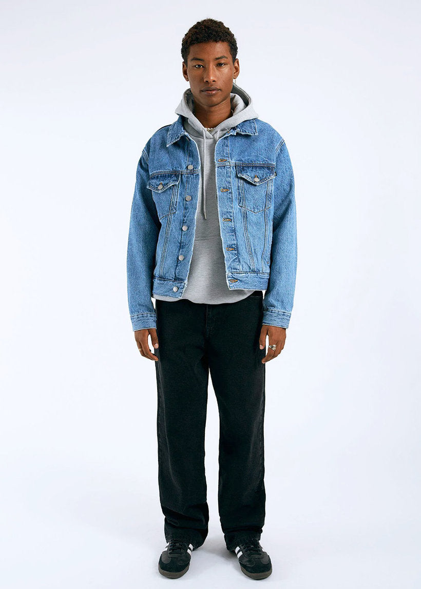 Dr Denim Joey trucker jacket stream sky retro