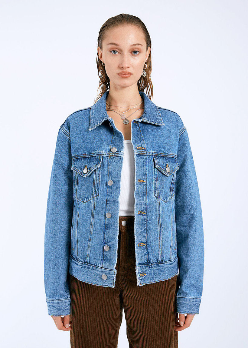 Dr Denim Joey trucker jacket stream sky retro