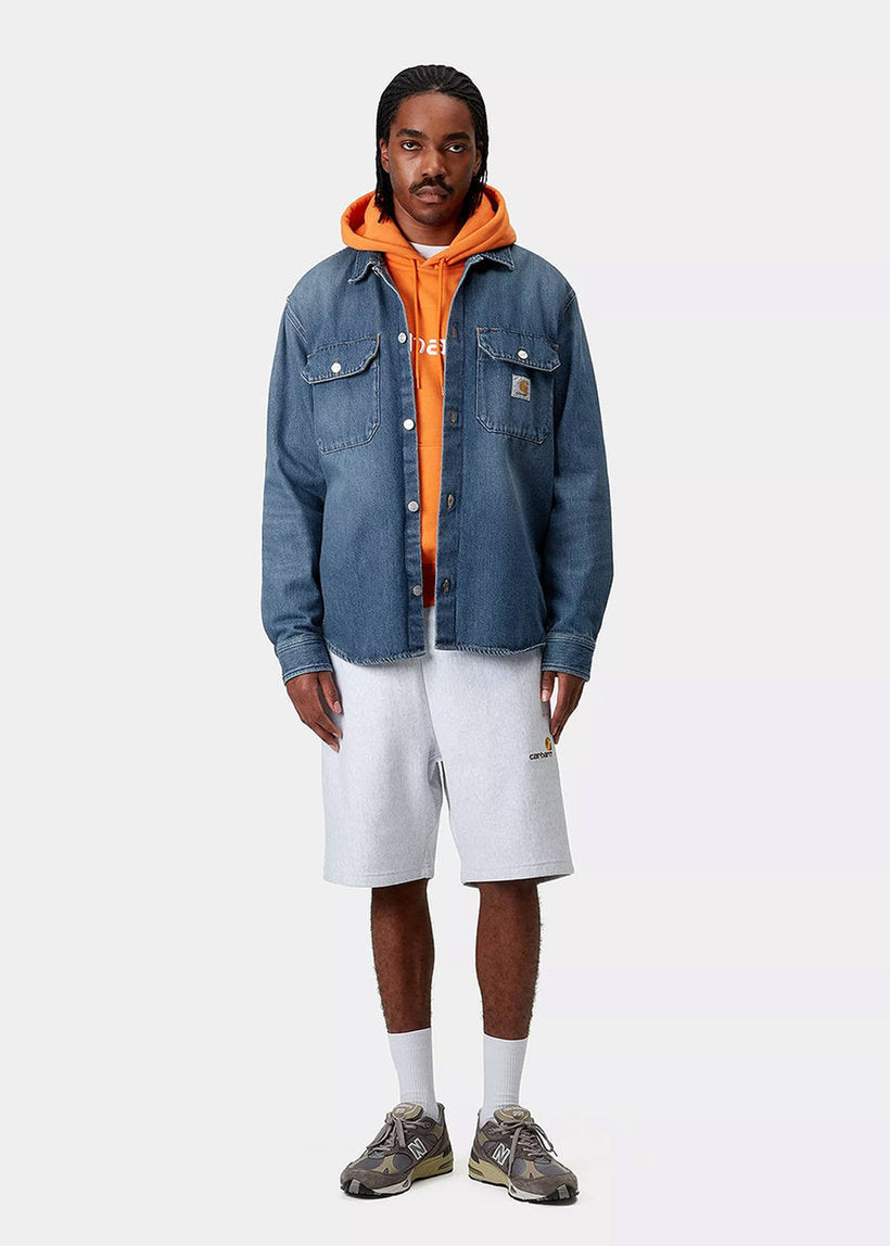 Carhartt WIP I033346 Harvey dark used washed blue shirt jac