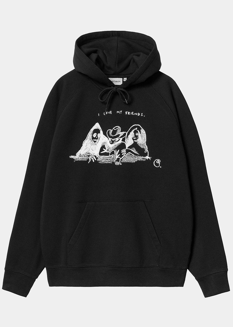 Carhartt WIP I033934 Pepe Friends black/white hooded sweat