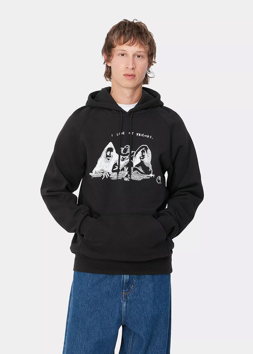 Carhartt WIP I033934 Pepe Friends black/white hooded sweat
