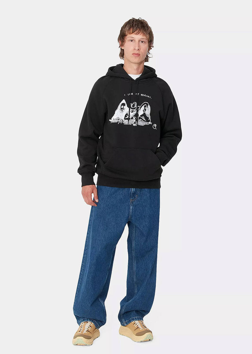 Carhartt WIP I033934 Pepe Friends black/white hooded sweat