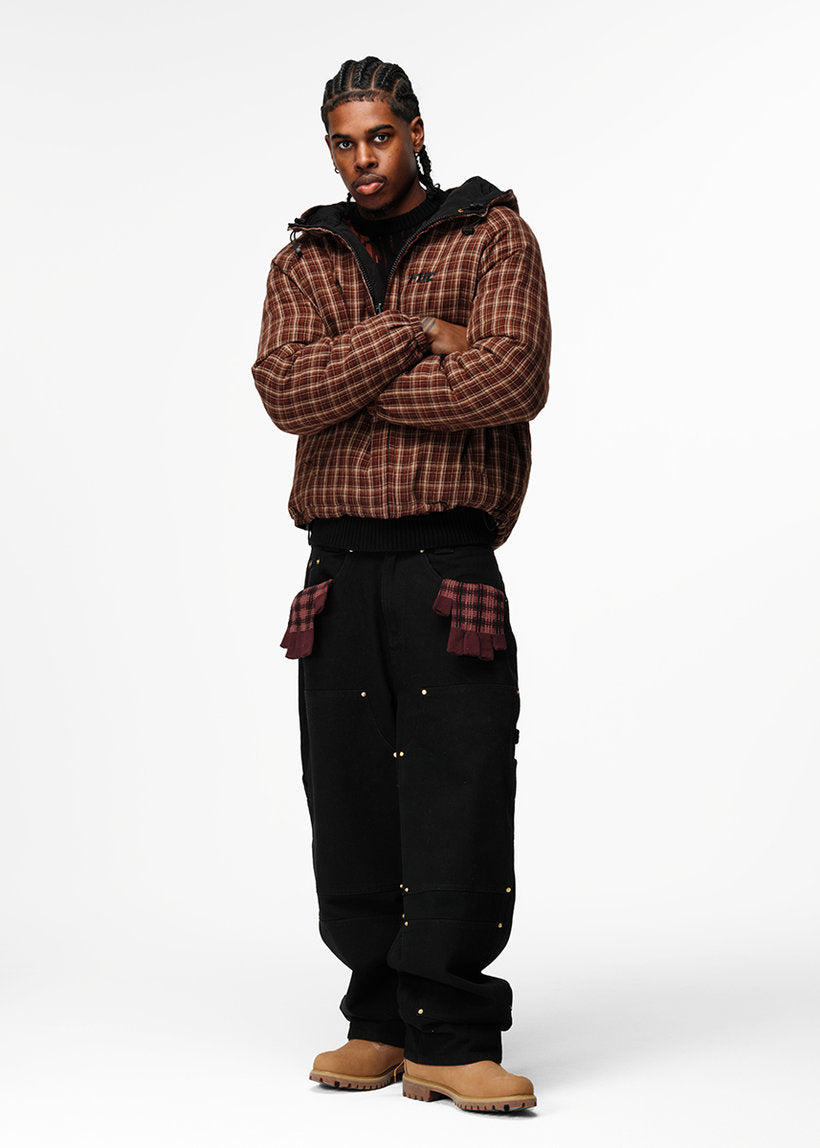 Fuc flannel brown puffer