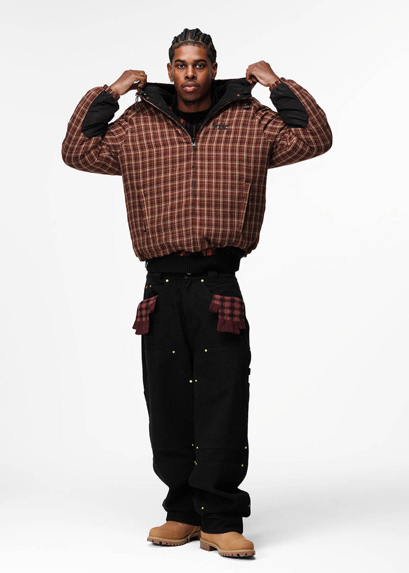 FUC brown flannel puffer
