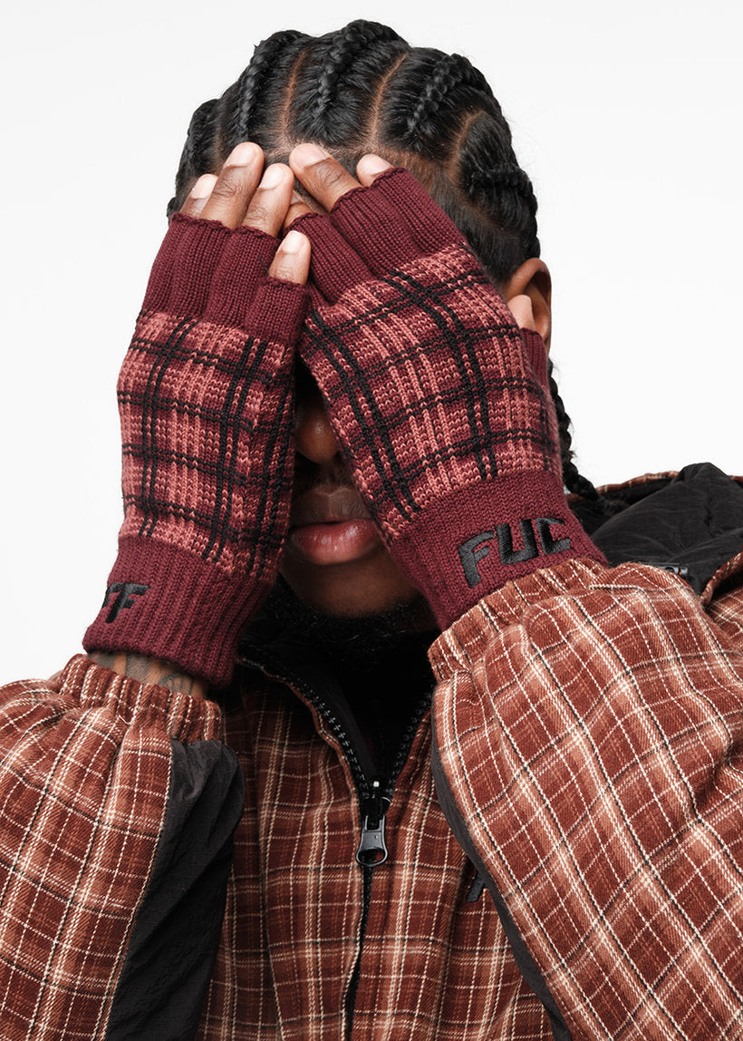 Fuc flannel brown gloves