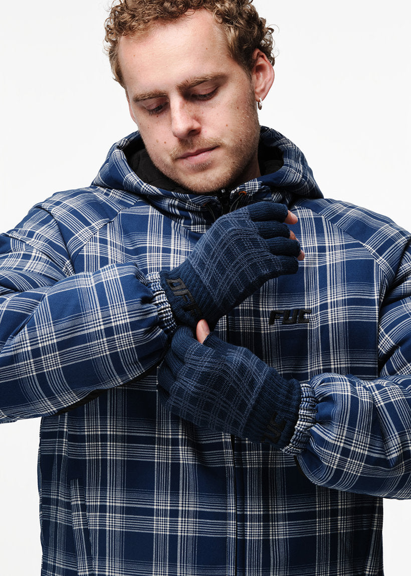 Fuc flannel blue gloves