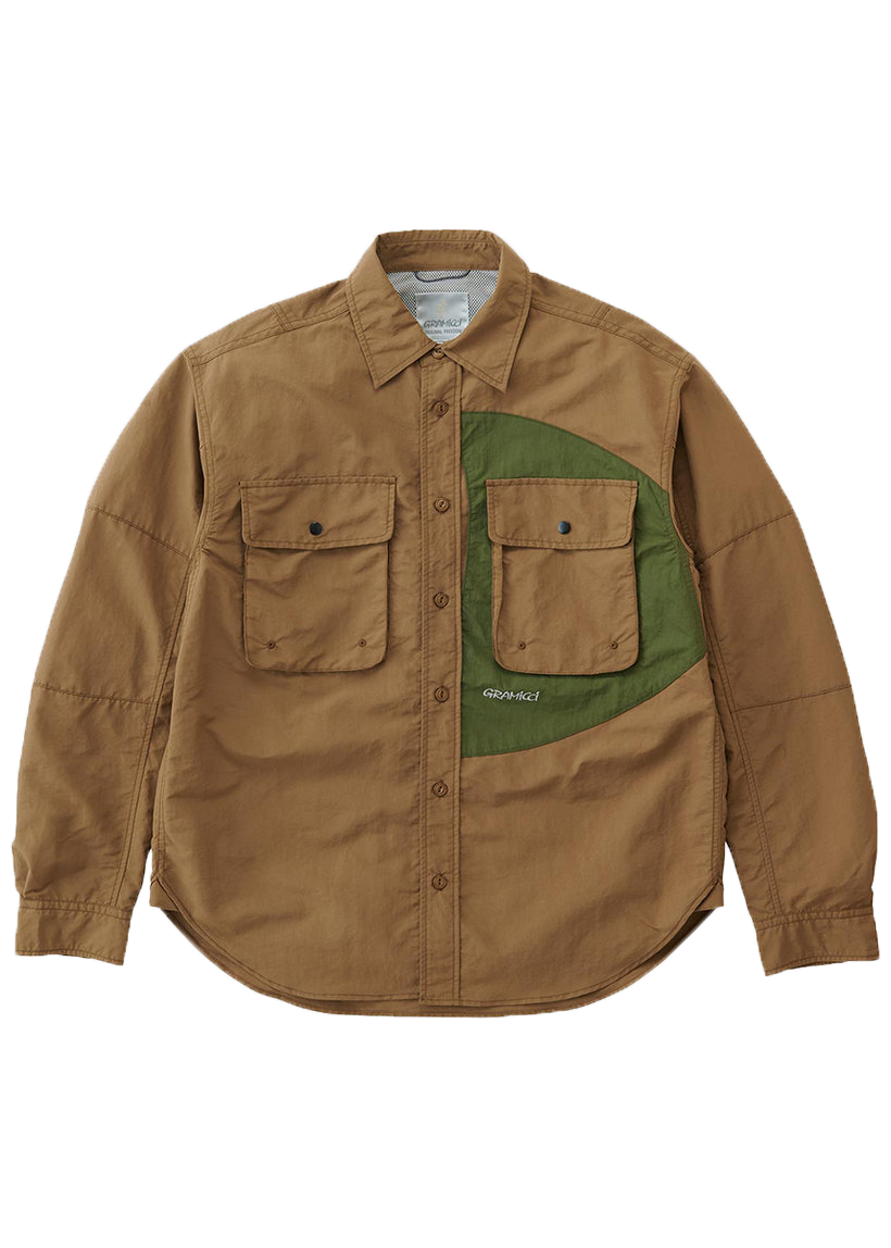 Gramicci G5SM-J038 Brentwood coyote nylon shirt