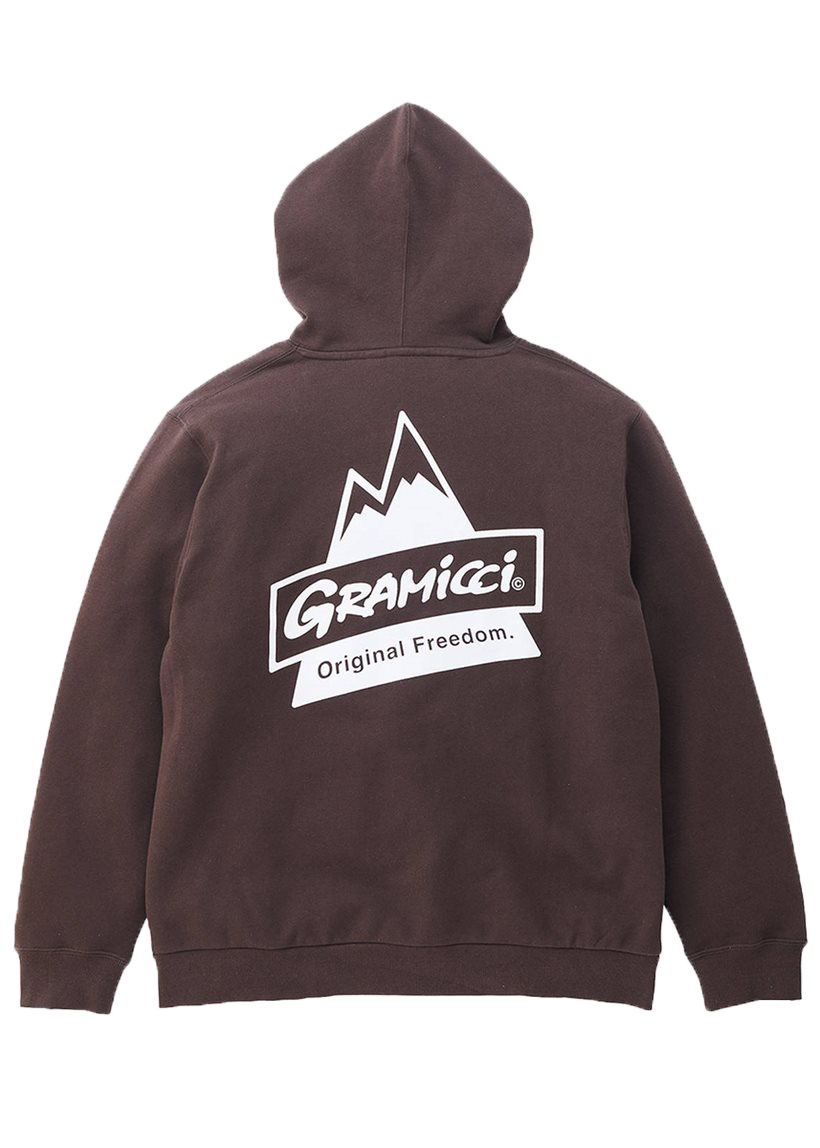Gramicci G4SU-J110 Peak deep brown hooded sweatshirt
