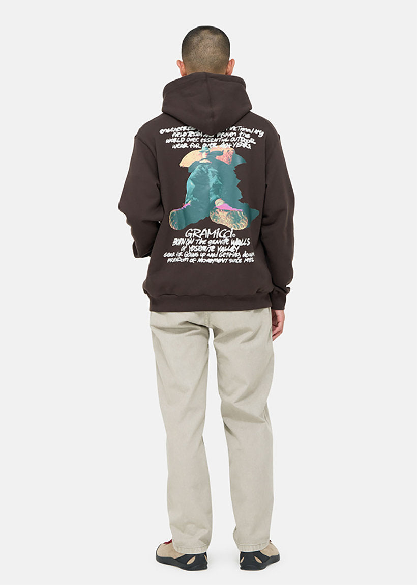 Gramicci G4FU-J112 Napping Climber dark brown hooded sweatshirt