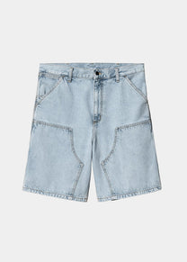 Carhartt WIP I034867 Double Knee blue heavy stone bleached shorts