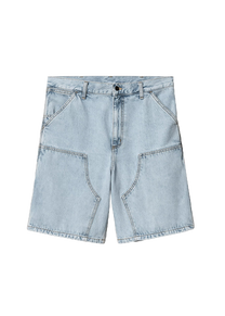 Carhartt WIP I034867 Double Knee blue heavy stone bleached shorts
