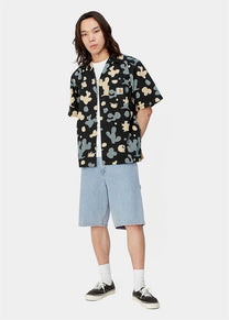 Carhartt WIP I032026 Single Knee blue heavy stone bleached shorts