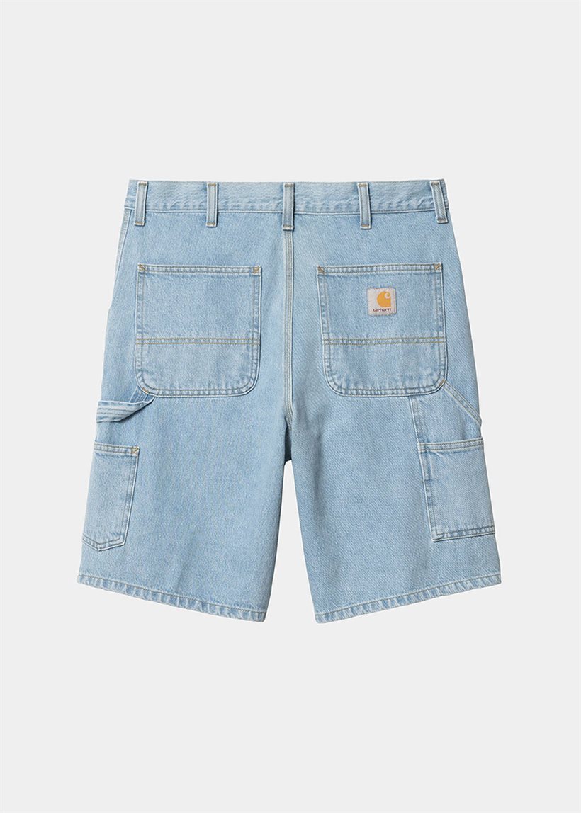 Carhartt WIP I032026 Single Knee blue heavy stone bleached shorts