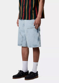 Carhartt WIP I034867 Double Knee blue heavy stone bleached shorts
