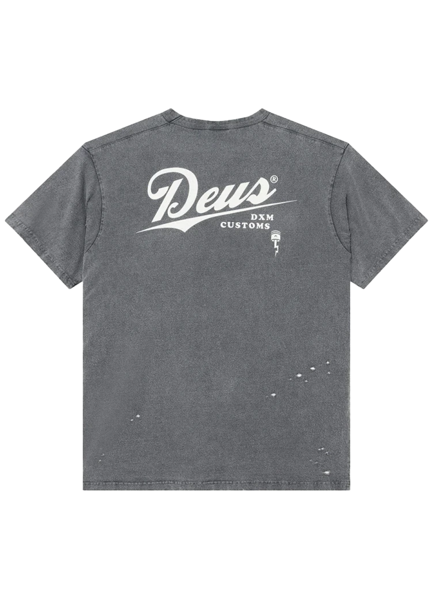 Deus Ex Machina Damaged Dyed charcoal tee