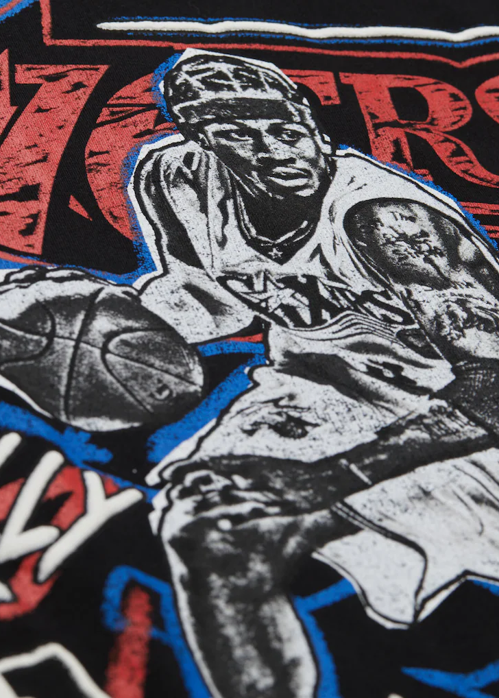 Mitchell &amp; Ness NBA Chalked Up Philadelphia 76ers Allen Iverson black tee