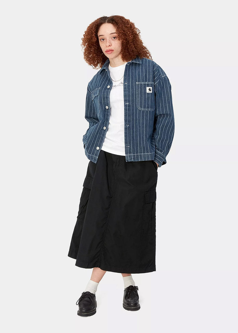 Carhartt WIP I033148 W' Jet black rinsed cargo skirt