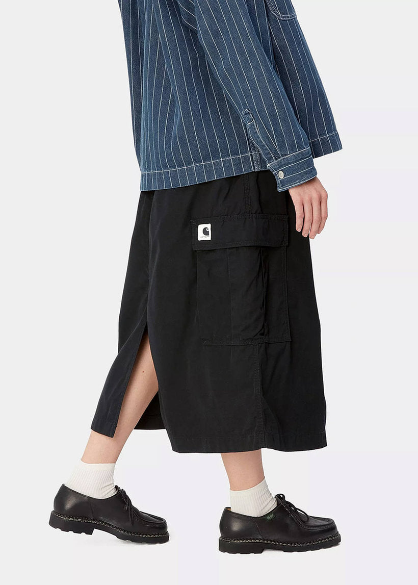 Carhartt WIP I033148 W' Jet black rinsed cargo skirt