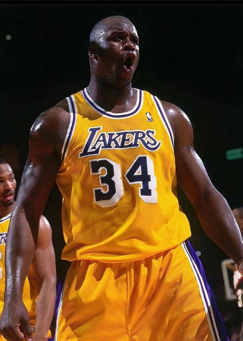 Mitchell &amp; Ness NBA Swingman Home Lakers 99 Shaquille O'Neal yellow jersey
