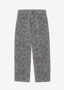 Carhartt WIP I033755 Duck Landon camo duck black heavy bleached denim pants