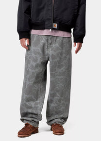 Carhartt WIP I033755 Duck Landon camo duck black heavy bleached denim pants