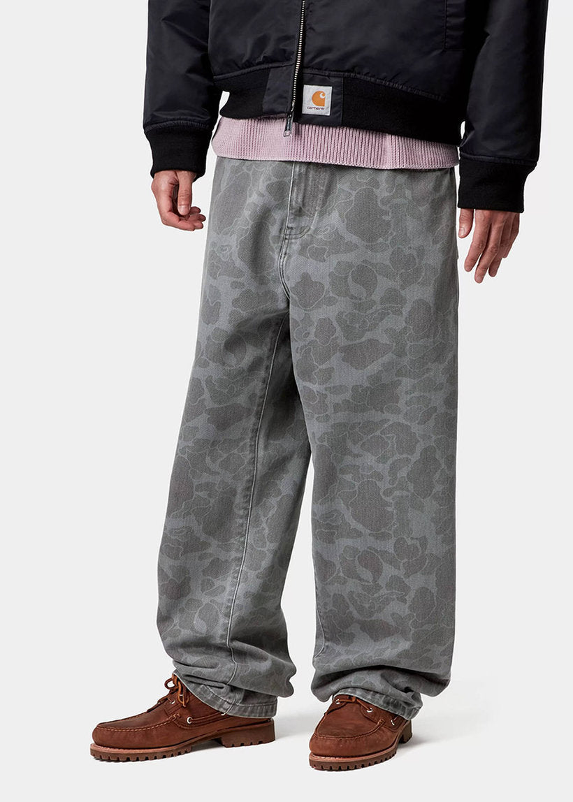 Carhartt WIP I033755 Duck Landon camo duck black heavy bleached denim pants