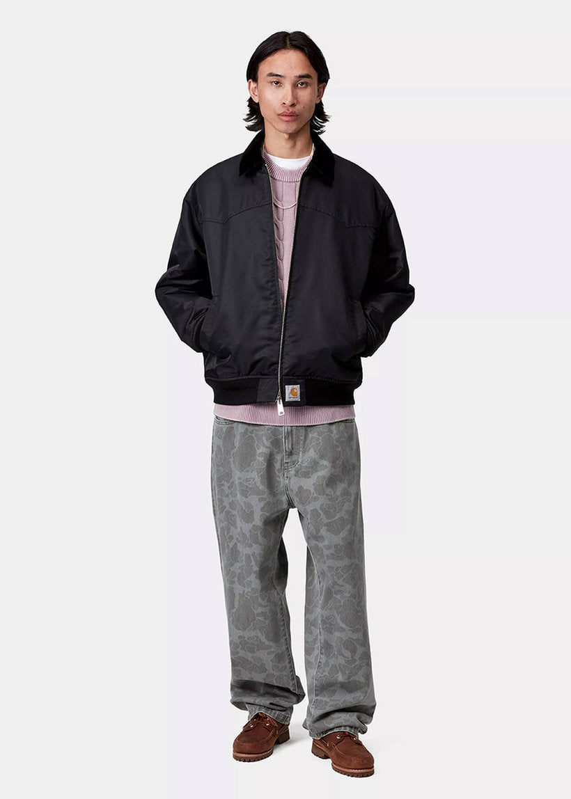 Carhartt WIP I033755 Duck Landon camo duck black heavy bleached denim pants