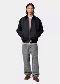 Carhartt WIP I033755 Duck Landon camo duck black heavy bleached denim pants