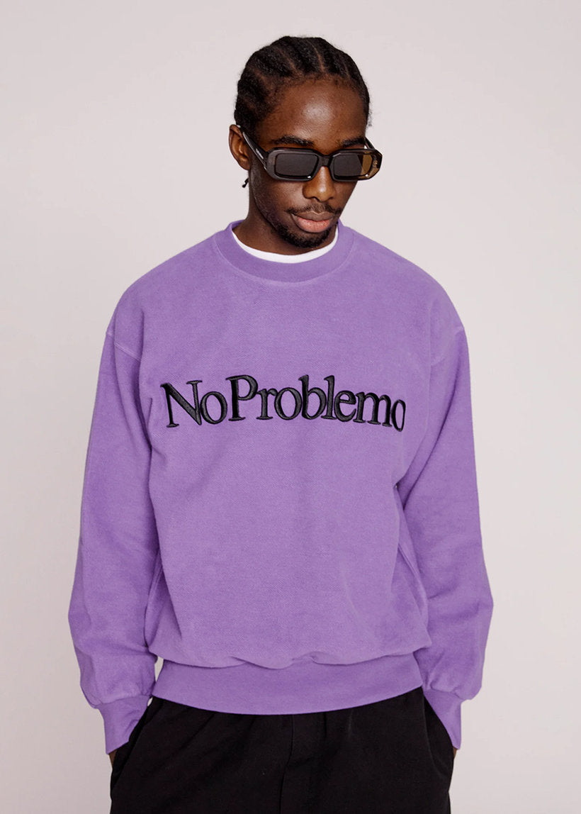 No Problemo Reverse fleece lilac sweater