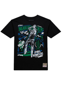 Mitchell &amp; Ness NBA Chalked Up Dallas Mavericks Dirk Nowitzki black tee