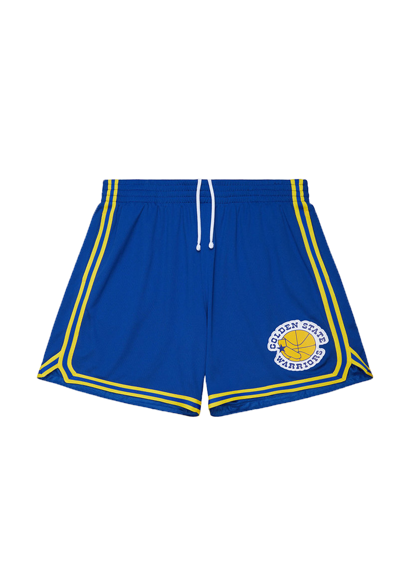 Mitchell &amp; Ness NBA Overtime Win Vintage Logo Warriors royal mesh shorts