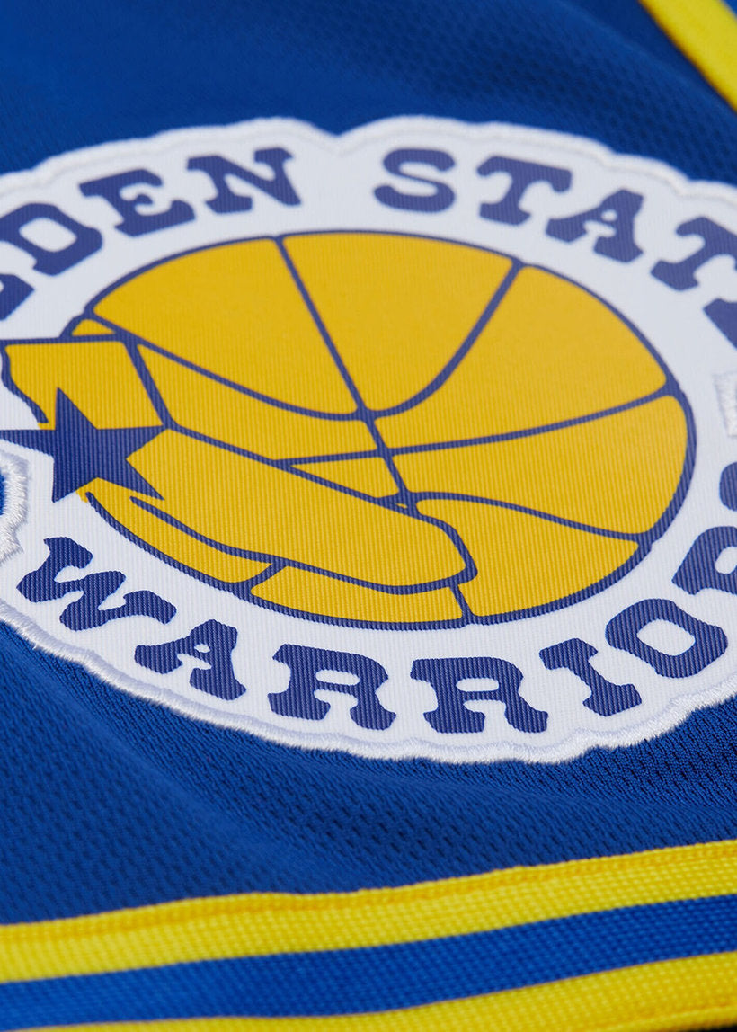 Mitchell &amp; Ness NBA Overtime Win Vintage Logo Warriors royal mesh shorts