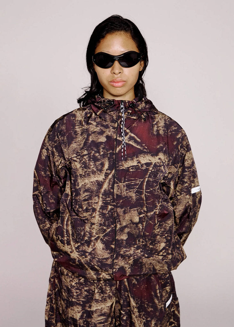 No Problemo Forest Glitch nylon jacket