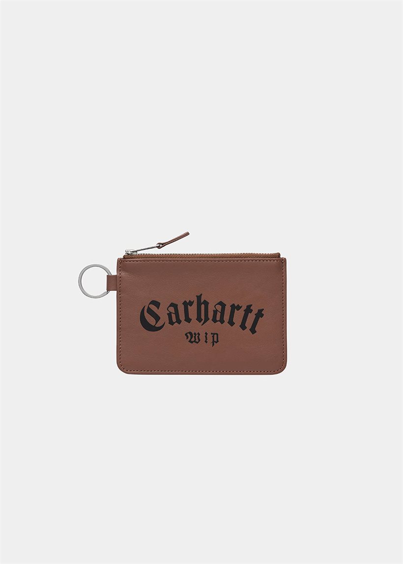 Carhartt WIP I033228 Onyx zip wallet leather congac/black