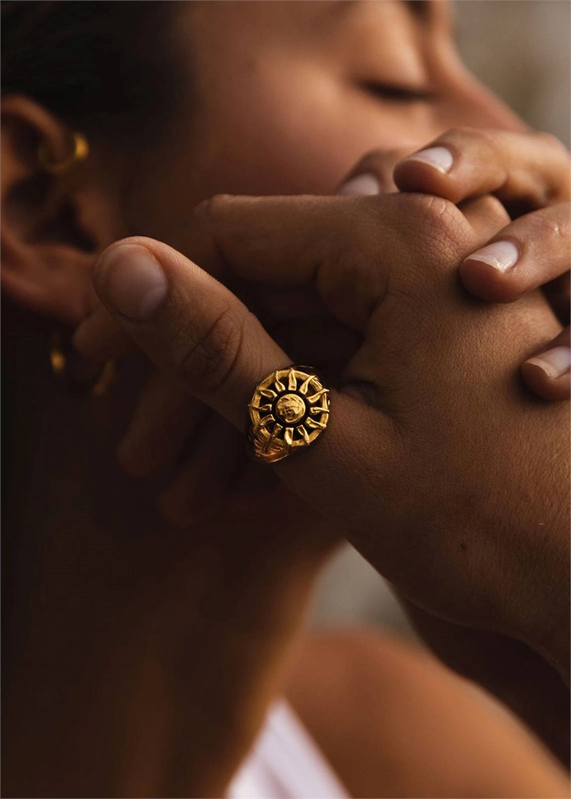 Twojeys Organic Sun gold ring