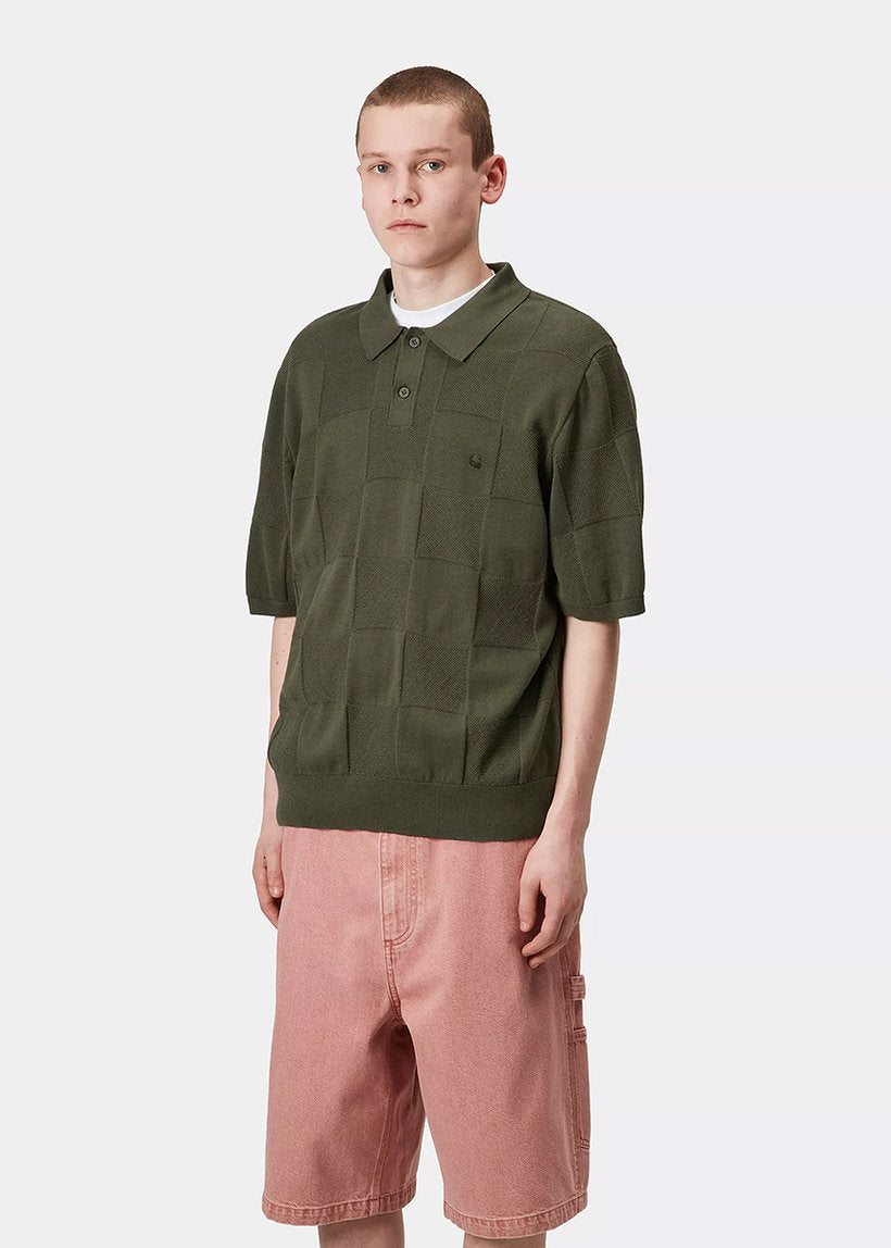Carhartt WIP I034535 S/S Checker dollar green polo