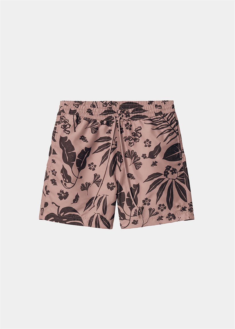 Carhartt WIP I031536 Slater woodblock print/glassy pink swim trunks