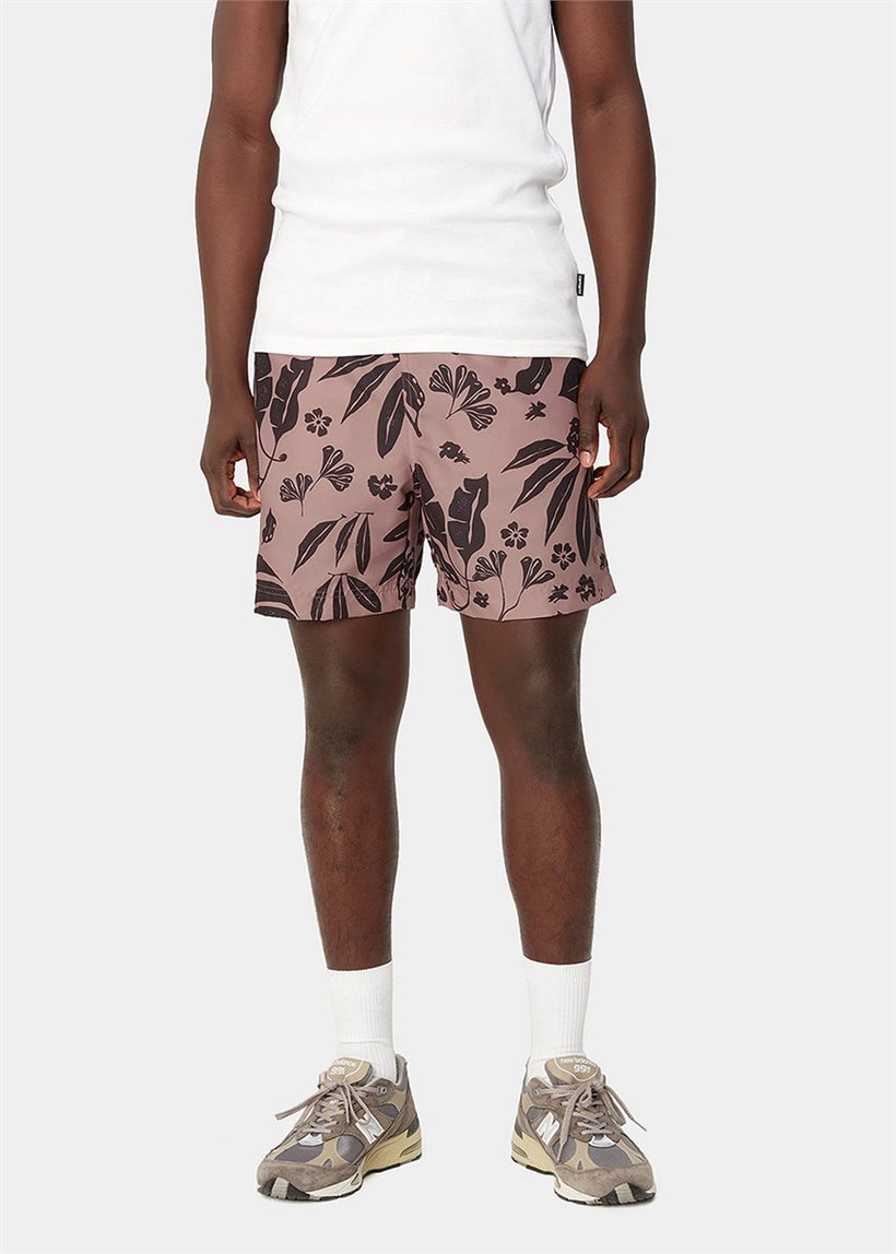 Carhartt WIP I031536 Slater woodblock print/glassy pink swim trunks