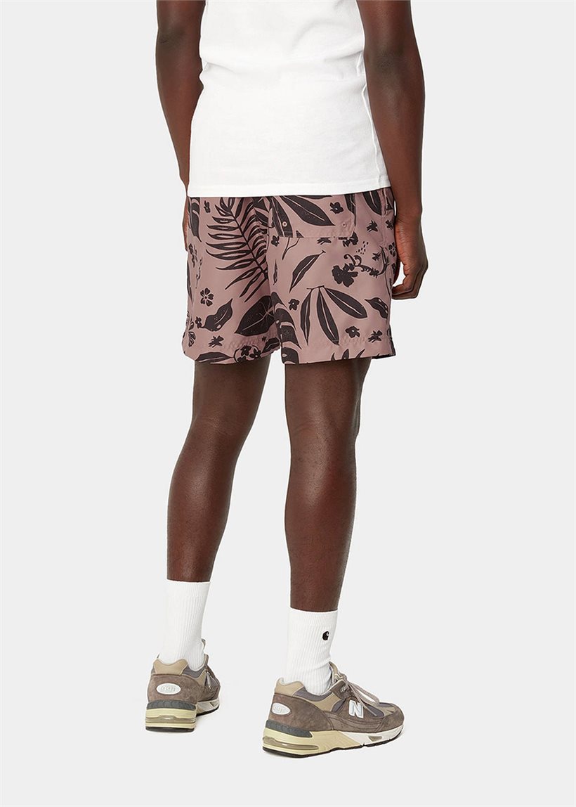 Carhartt WIP I031536 Slater woodblock print/glassy pink swim trunks