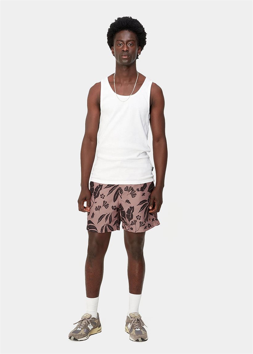 Carhartt WIP I031536 Slater woodblock print/glassy pink swim trunks