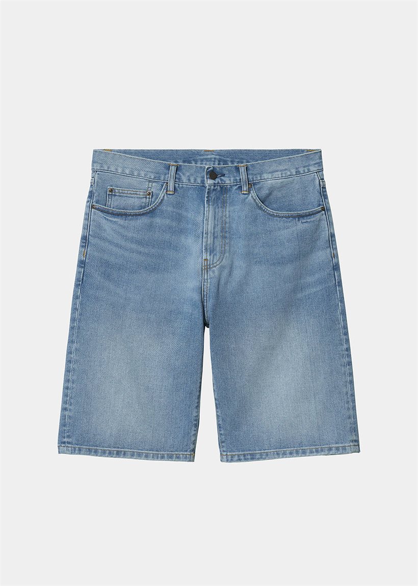 Carhartt WIP I029211 Pontiac blue light used washed shorts