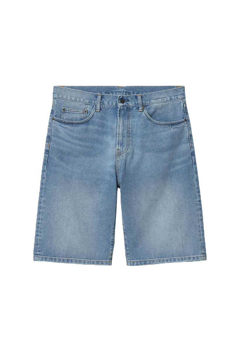 Carhartt WIP I029211 Pontiac blue light used washed shorts